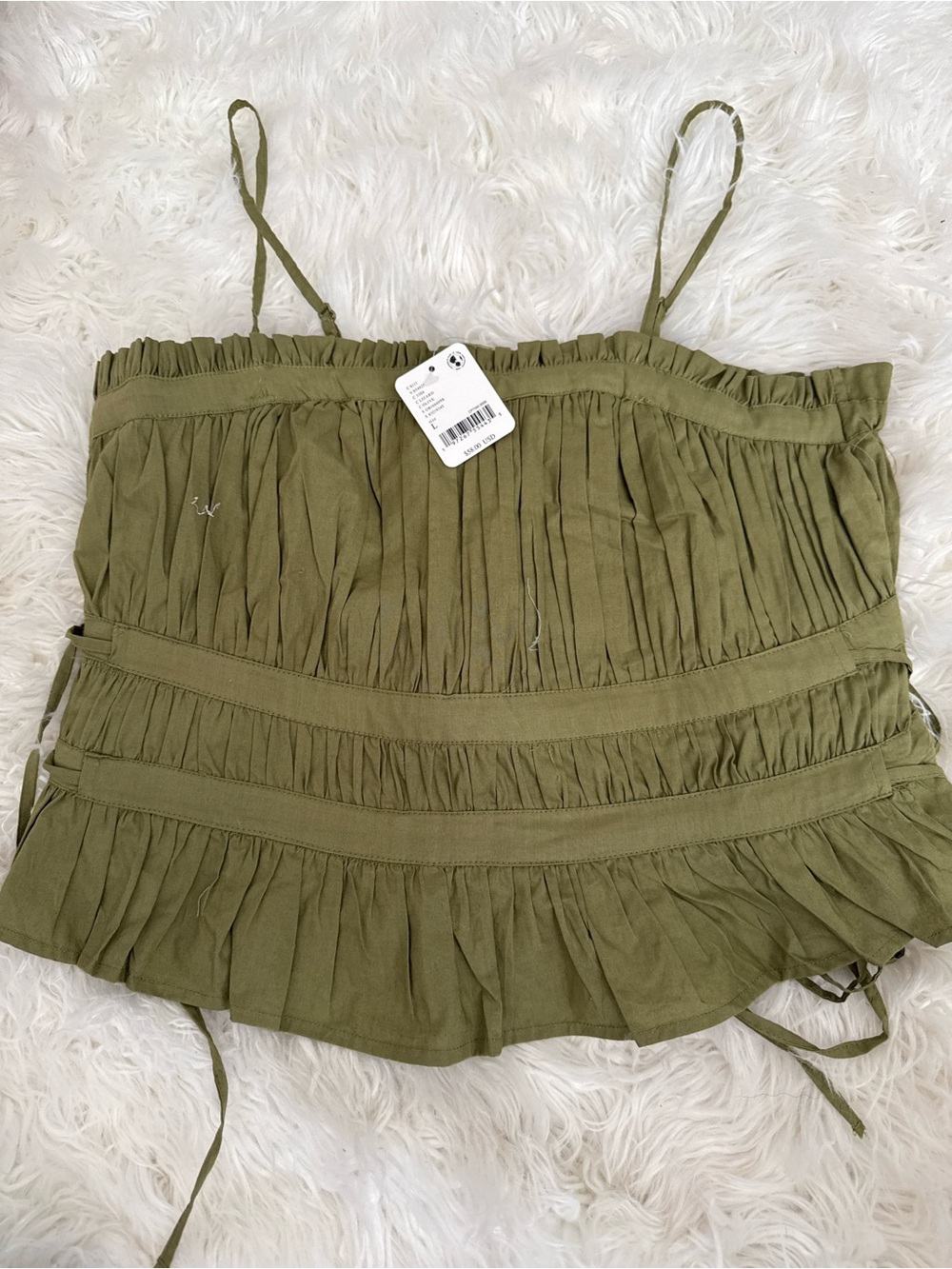 NWT Free people Olive Ruffle Smocked Cami Top - Unbranded